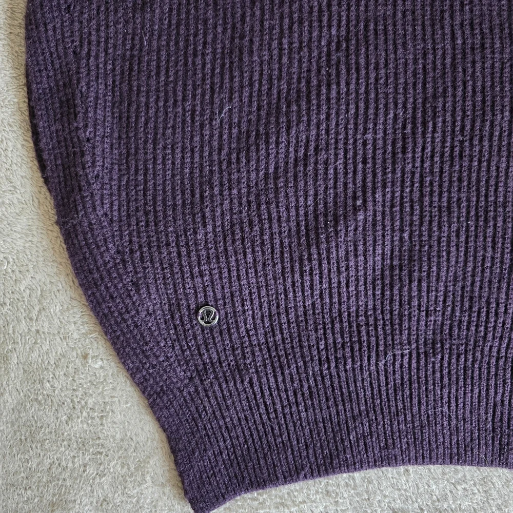 Lululemon Seva Merino Wool Sweater Black Cherry Size 8 - Picture 10 of 13